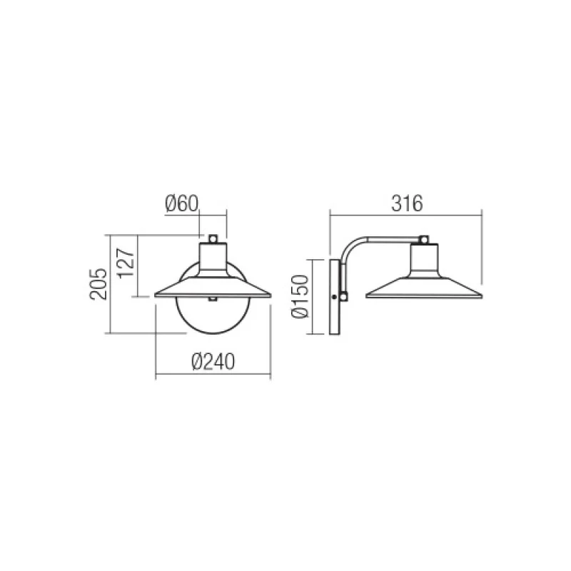 Fresno 01-4053 – Smarter wall light in matt black, 1x42W, IP20