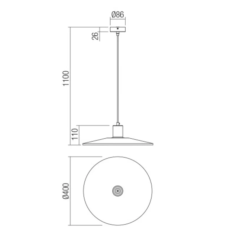 Fresno 01-4055 – Smarter pendant in matt black, 1x42W, IP20