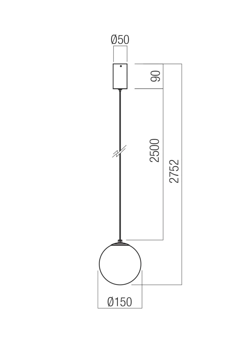 Irides 01-4086 – REDO LED pendant in matt black, 5W, 2700K, IP20
