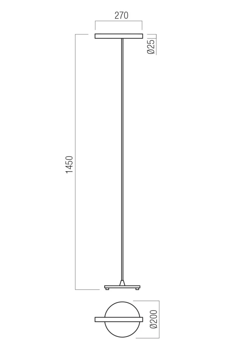Praxi 01-4277 – REDO LED лампион в матово черен, 8.3W, 2700K, IP20