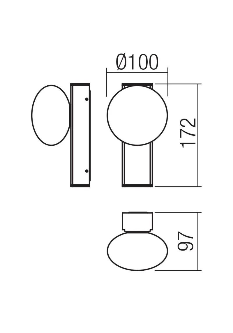 Ovum 01-4305 – REDO LED аплик за баня в матово черен, 1X5W, 3000K, IP44