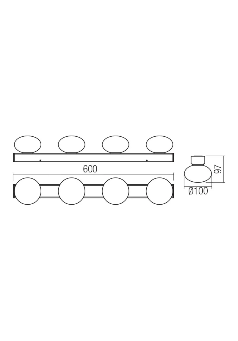 Ovum 01-4309 – REDO LED аплик за баня в хром, 4X5W, 3000K, IP44