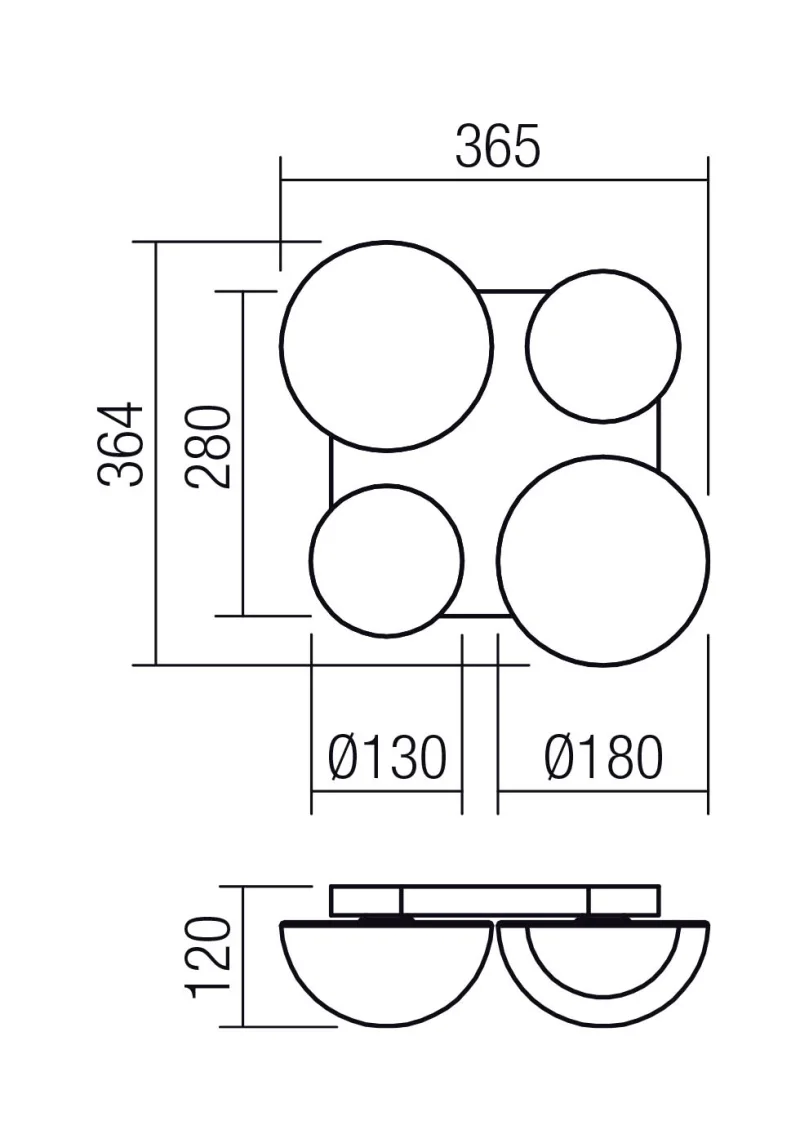 Lumien 01-4332 – REDO LED ceiling light in matt gold, 26W, 2700K, IP20