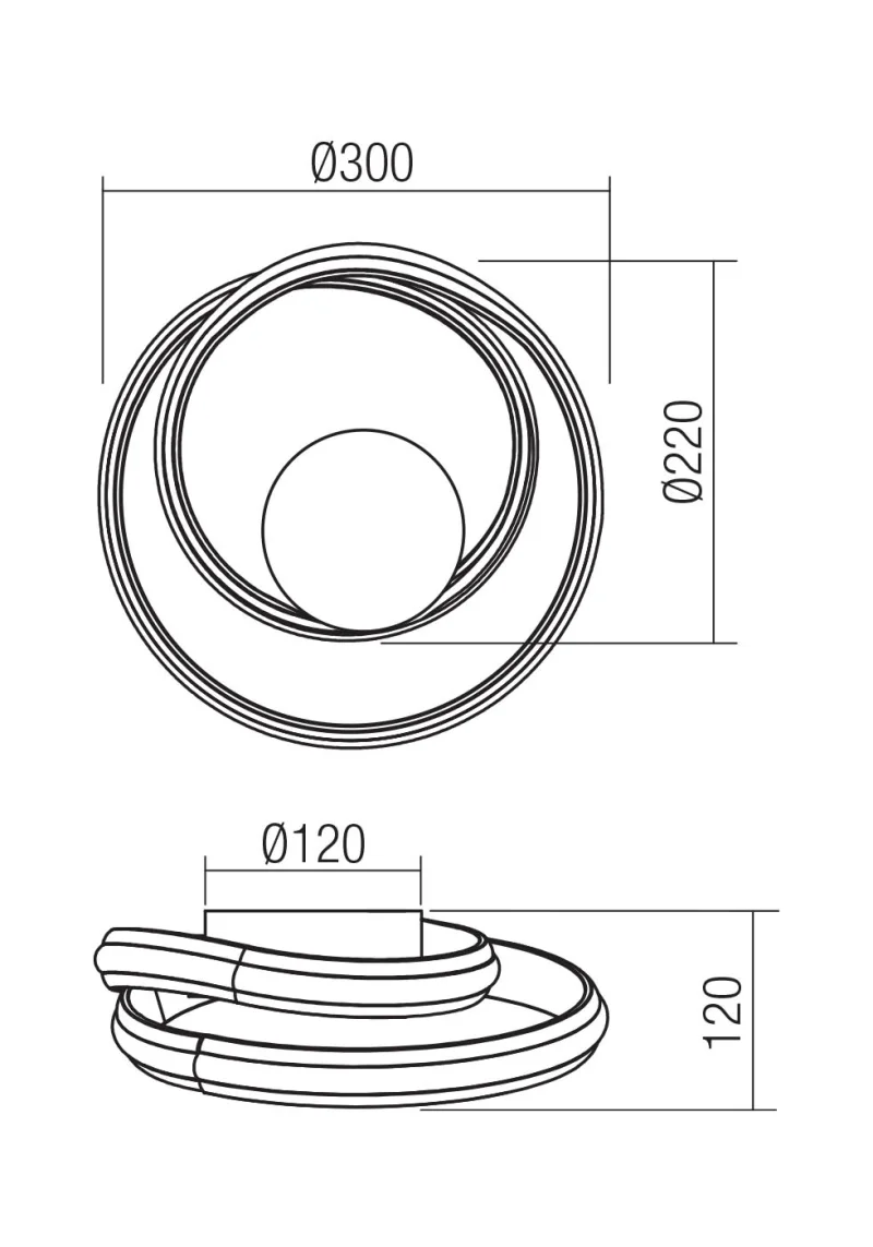Torsion 01-4353 – REDO LED аплик в матово черен, 20W, 2700K, IP20