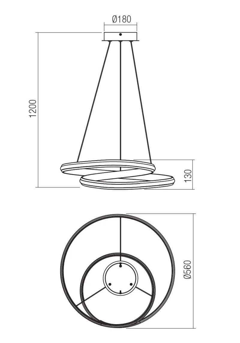 Torsion 01-4360 – REDO LED пендел в матово бял, 40W, 2700K, IP20