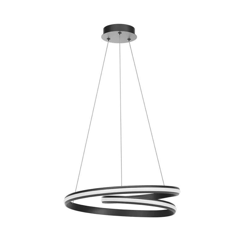 LED Pendants & Chandeliers Torsion 01-4362 – REDO LED pendant in matt black, 40W, 2700K, IP20