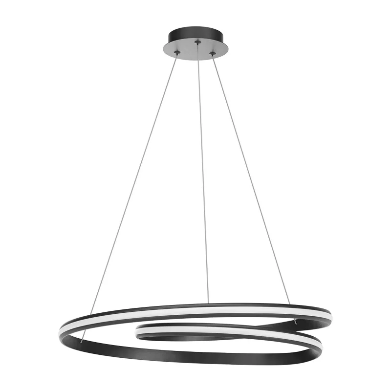 LED Pendants & Chandeliers Torsion 01-4365 – REDO LED pendant in matt black, 60W, 2700K, IP20