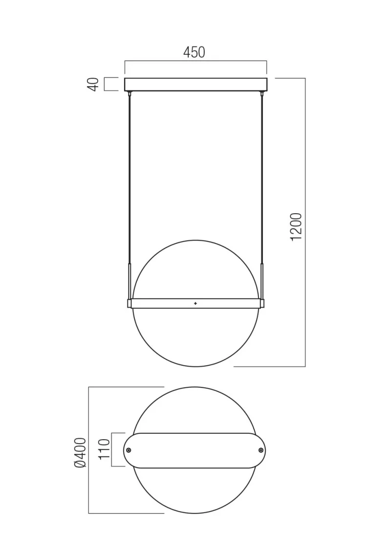Atlas 01-4372 – REDO LED pendant in matt gold brass, 34W, 2700K, IP20