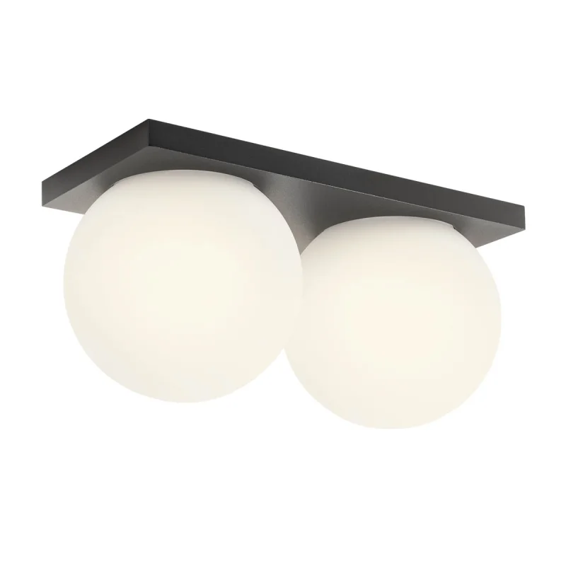Bathroom Lighting Opale 01-4385 – REDO LED ceiling light for bathroom in matt black, 24W, 2700K, IP44