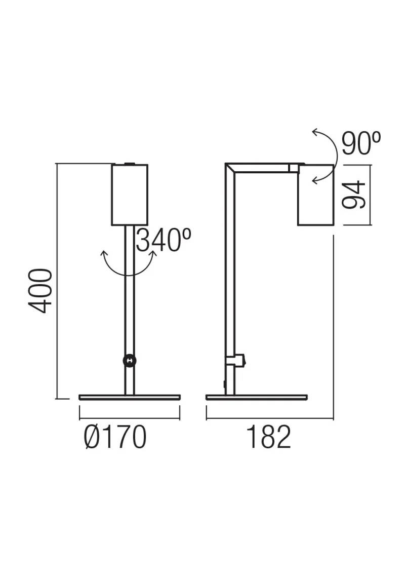 Rolf 01-4392 – REDO table lamp in matt black, 1x10W, IP20