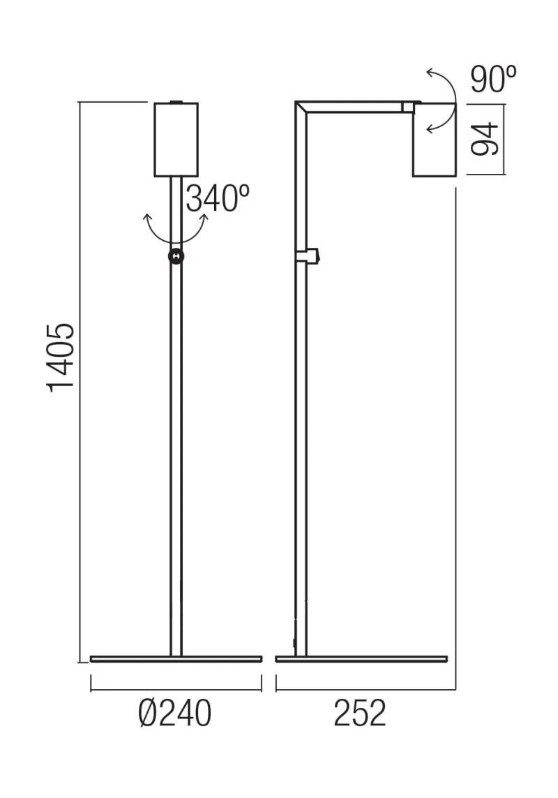 Rolf 01-4396 – REDO лампион в матово черен, 1x10W, IP20