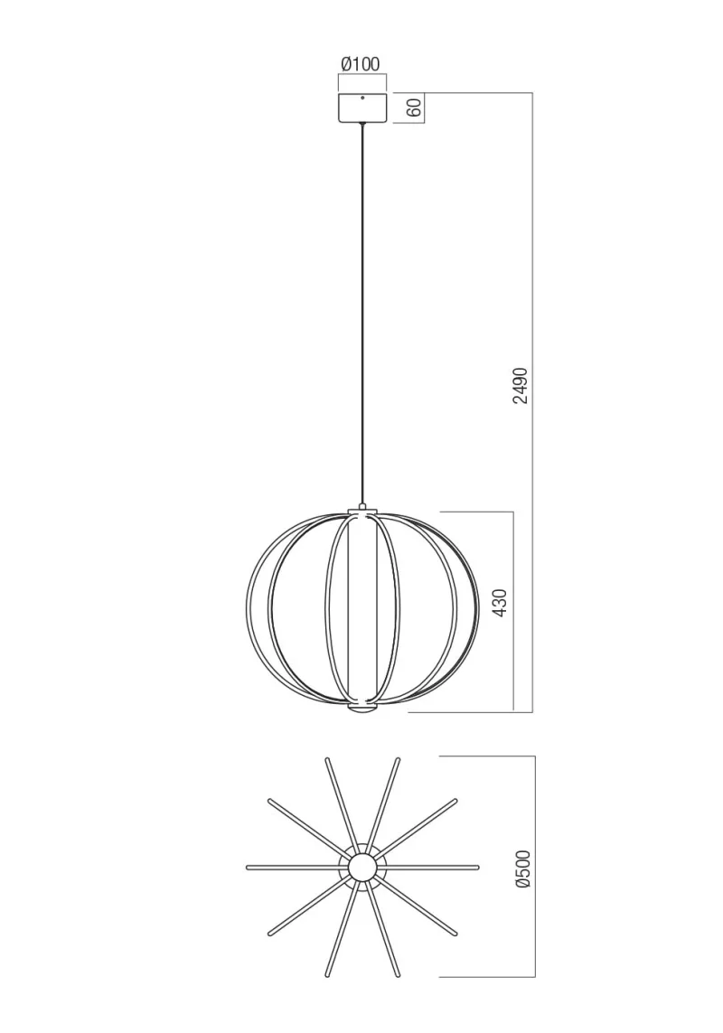 Moss 01-4429 – REDO LED пендел в матово златист, 41W, 3000K, IP20