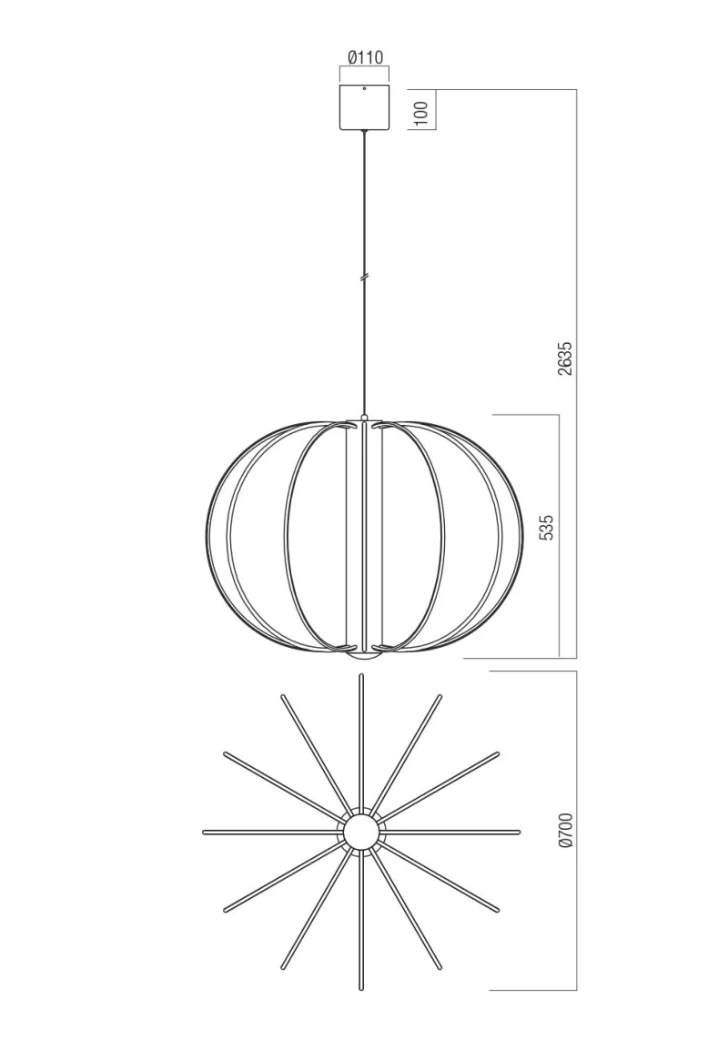 Moss 01-4433 – REDO LED pendant in matt black, 72W, 3000K, IP20