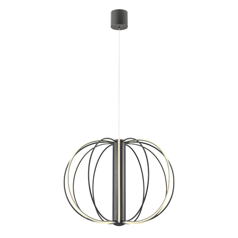 LED Pendants & Chandeliers Moss 01-4433 – REDO LED pendant in matt black, 72W, 3000K, IP20