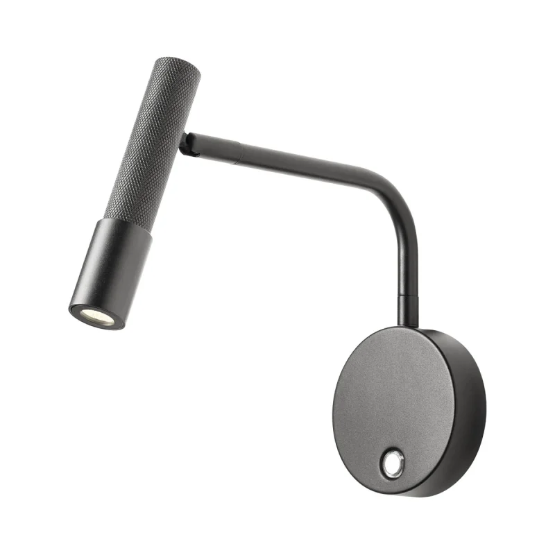 Wall Lights Drill 01-4440 – REDO LED wall light with switch in matt black, 1x8W, 3000K, IP20