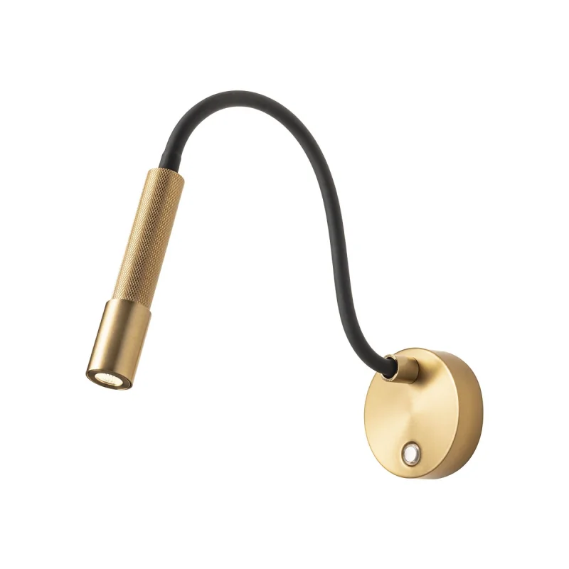 Стенно осветление (аплици) Drill 01-4441 – REDO LED аплик с ключ в състарено злато, 1x8W, 2700K, IP20