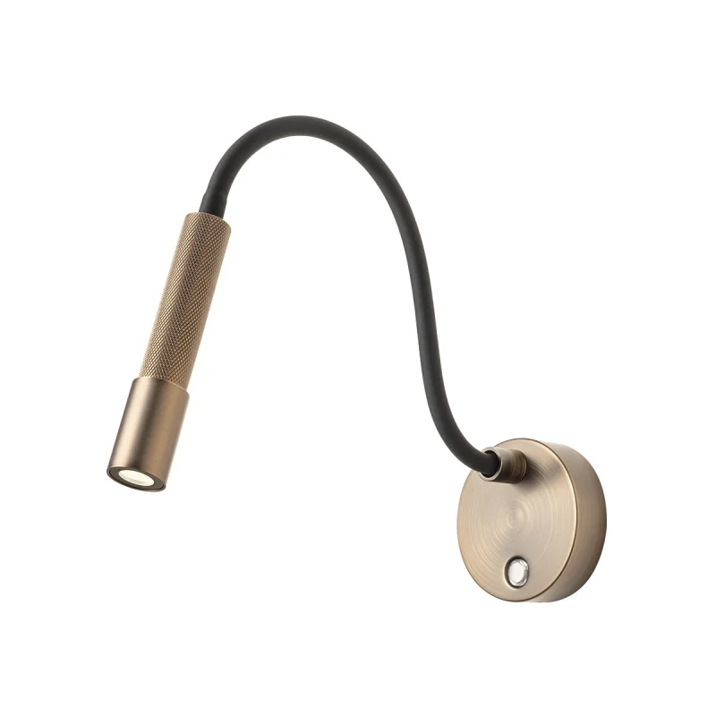 Стенно осветление (аплици) Drill 01-4442 – REDO LED аплик с ключ в античен бронз, 1x8W, 2700K, IP20