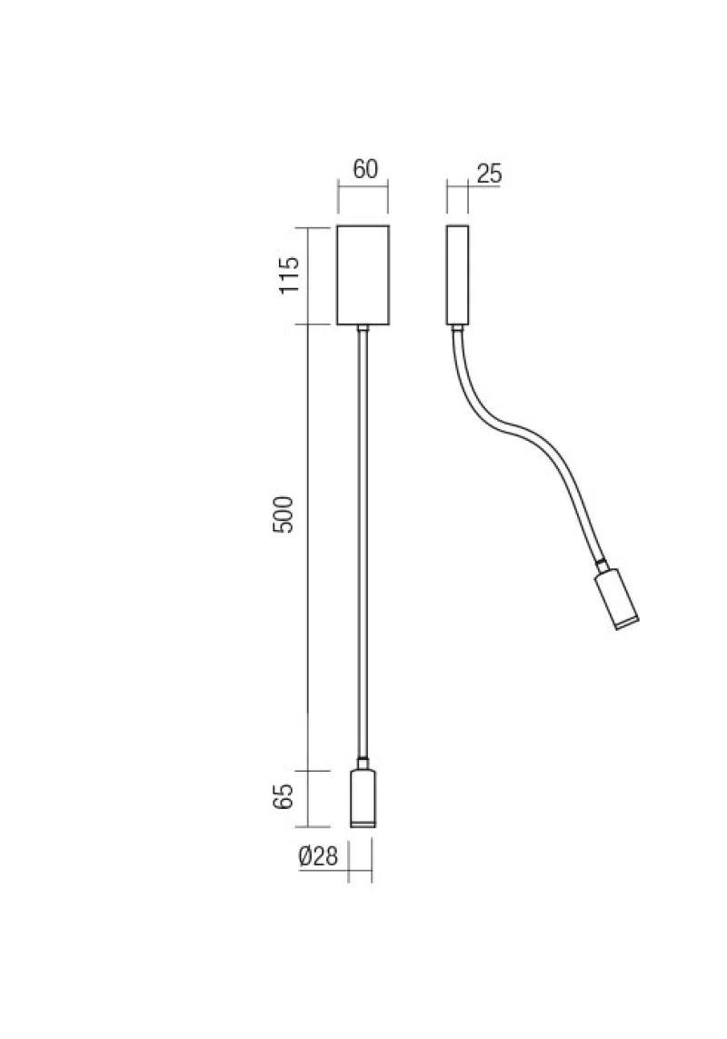 Wallie 01-4475 – REDO LED аплик с ключ и USB в античен бронз, 1x3W, 3000K, IP20