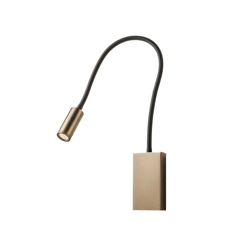Стенно осветление (аплици) Wallie 01-4475 – REDO LED аплик с ключ и USB в античен бронз, 1x3W, 3000K, IP20