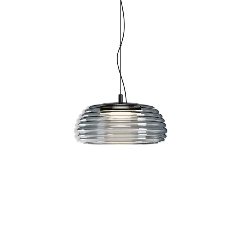 LED Pendants & Chandeliers Ondula 01-4541 – REDO LED pendant in matt black, 18W, 2700K, IP20