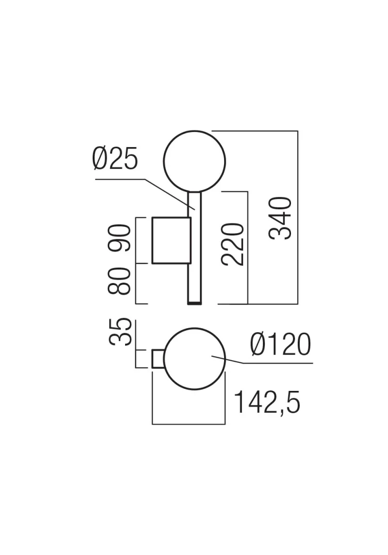 Bolla 01-4546 – REDO LED wall light in matt gold, 12W, 2700K, IP20