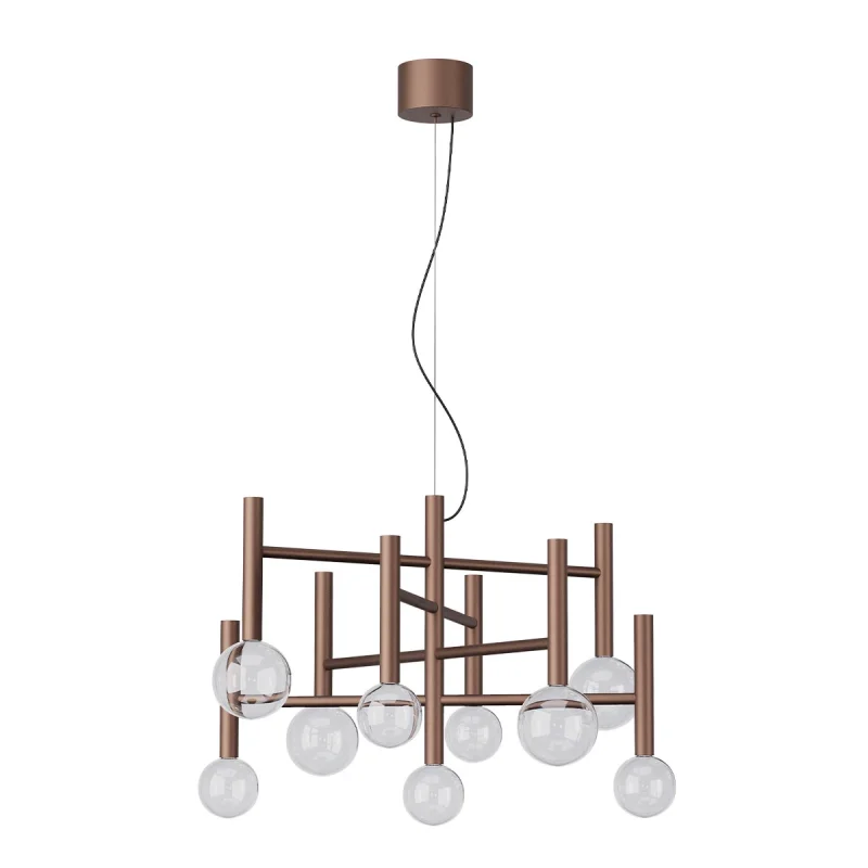 LED Pendants & Chandeliers Bolla 01-4556 – REDO LED chandelier in matt brown, 42W, 2700K, IP20