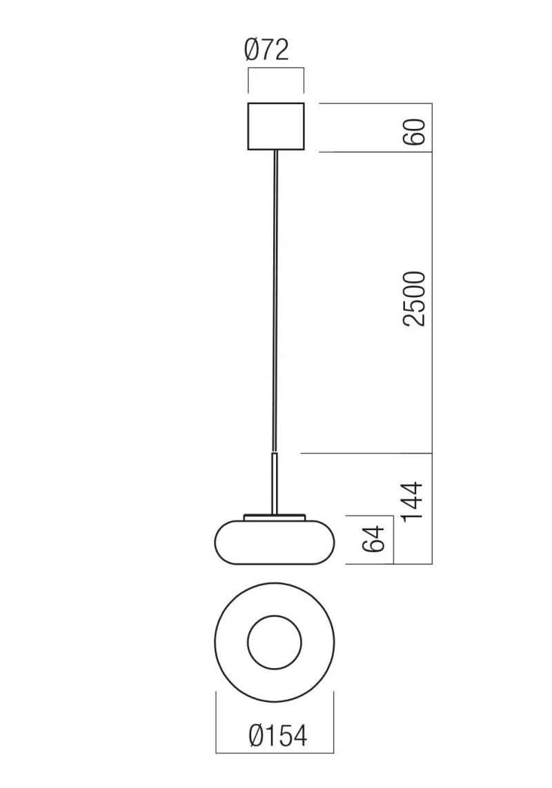 Ethos 01-4676 – REDO LED пендел в матово черен, 9W, 2700K, IP20