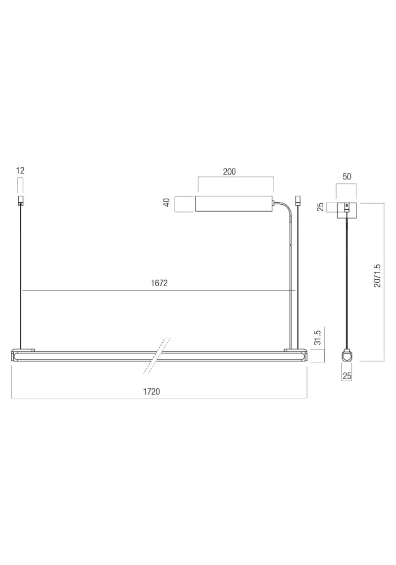 Crisp 01-4701 – REDO LED pendant in silver coffee, 48W, 3000K, IP20