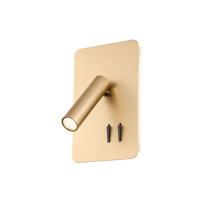 Wall Lights Quda 01-4779 – REDO LED wall light with switch and USB in matt gold, 1x6W, 2700K, IP20