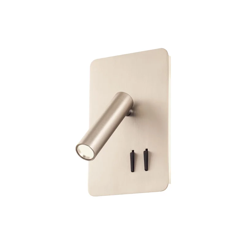 Wall Lights Quda 01-4780 – REDO LED wall light with switch and USB in satin nickel, 1x6W, 2700K, IP20
