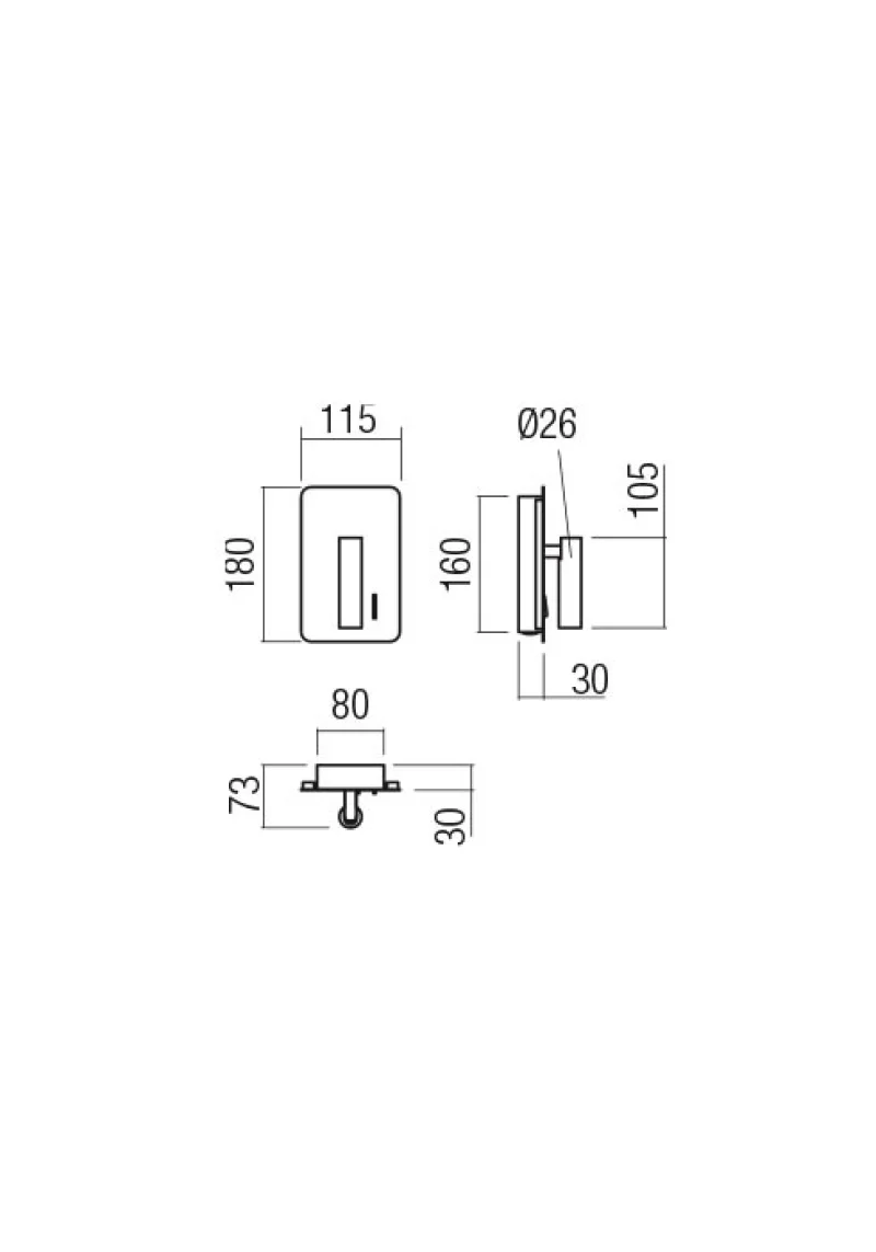 Quda 01-4781 – REDO LED аплик с ключ и USB в античен бронз, 1x6W, 2700K, IP20