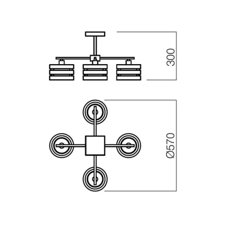 Kim 01-627 – Smarter ceiling light in chrome, 4X28W