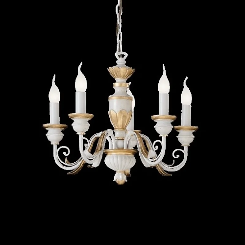 Полилеи Firenze SP5 012865 – Ideal Lux полилей в златист, 5X40W, IP20