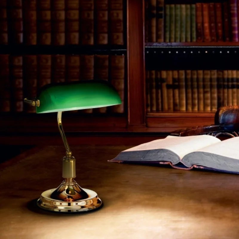 Table Lamps Lawyer TL1 Gold 013657 – Ideal Lux table lamp in brass, 1X60W, IP20
