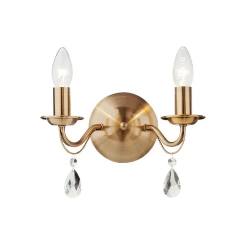 Wall Lights Fabiola 02-710 – Smarter wall light in antique brass, 2X28W