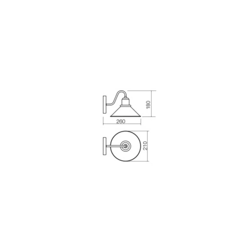Verner 02-934 – Smarter аплик в матово кафяв, 1X42W, IP20