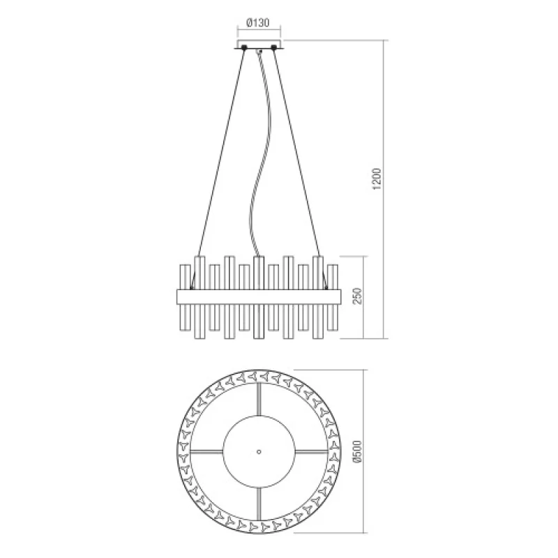 Lido 02-983 – Smarter pendant in patinated copper, 6X28W, IP20