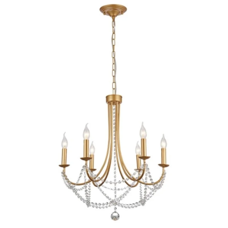 Chandeliers Aphrodite 02-994 – Smarter chandelier in matt gold, 6X28W, IP20