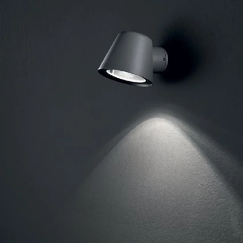 Gas AP1 Black 020228 – Ideal Lux facade wall light in black, 1x35W, IP43