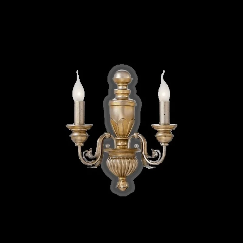 Wall Lights Firenze AP2 020846 – Ideal Lux wall light in antique gold, 2X40W, IP20