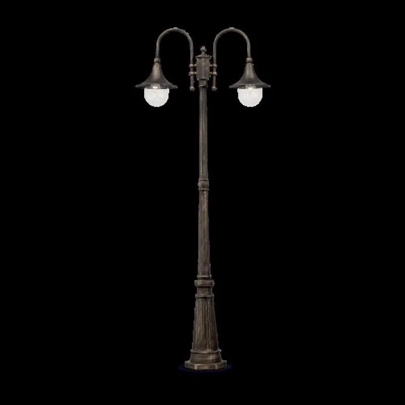 Cima PT2 Antique Black 024097 – Ideal Lux garden bollard in antique black, 2x60W, IP43