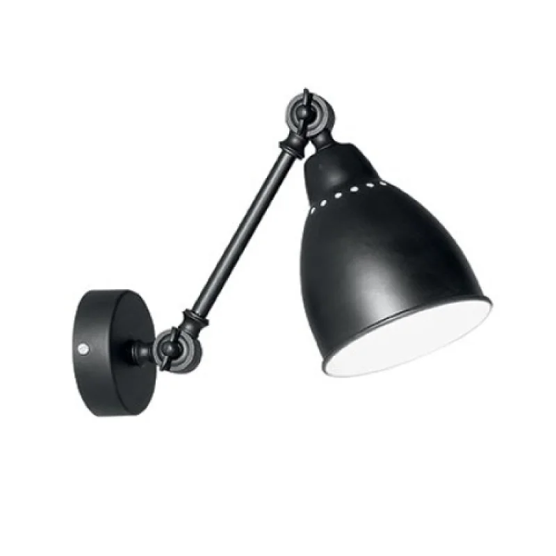 Wall Lights Newton AP1 Black 027852 – Ideal Lux wall light in black, 1X60W, IP20
