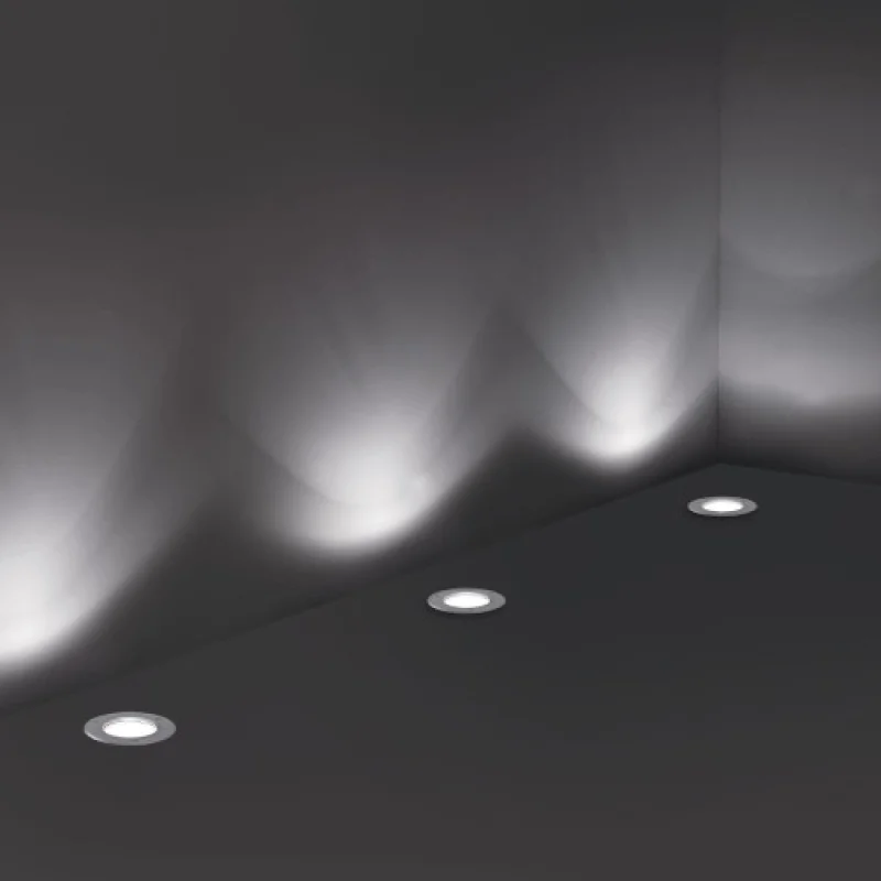 Park PT1 Medi 032825 – Ideal Lux downlight for recessed mounting in ground in matt chrome, 1X60W, IP54