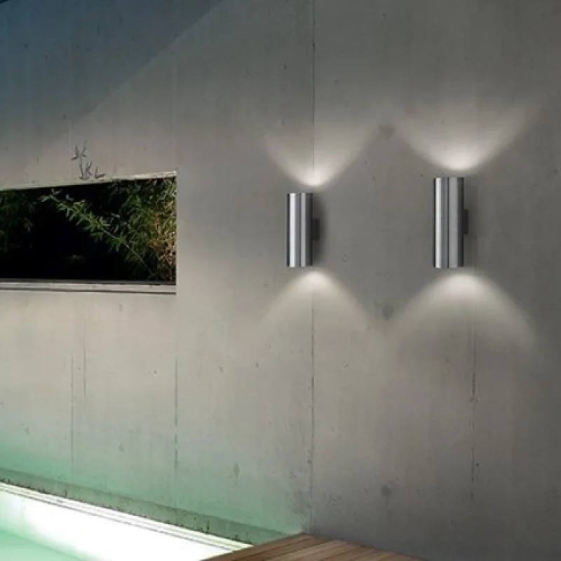 Gun AP2 Small Aluminium 033013 – Ideal Lux фасаден аплик в алуминий, 2x35W, IP 44