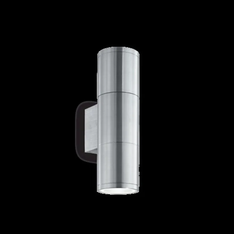 Външно стенно осветление Gun AP2 Small Aluminium 033013 – Ideal Lux фасаден аплик в алуминий, 2x35W, IP 44