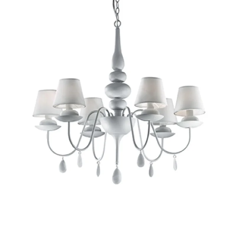 Полилеи Blanche SP6 White 035581 – Ideal Lux полилей в бял, 6X40W, IP20