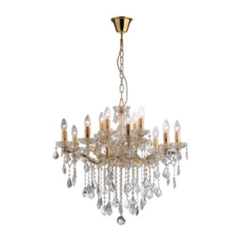 Chandeliers Florian SP12 Brass 035611 – Ideal Lux chandelier in brass, 12X40W, IP20