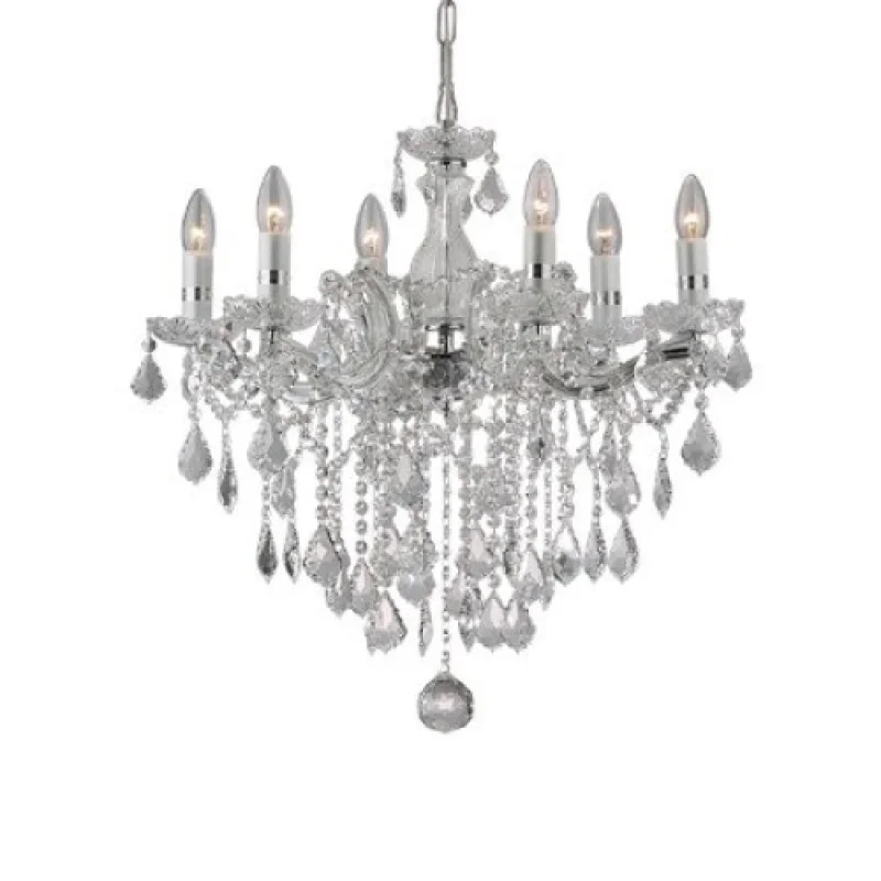 Chandeliers Florian SP6 Chrome 035628 – Ideal Lux chandelier in chrome, 6X40W, IP20