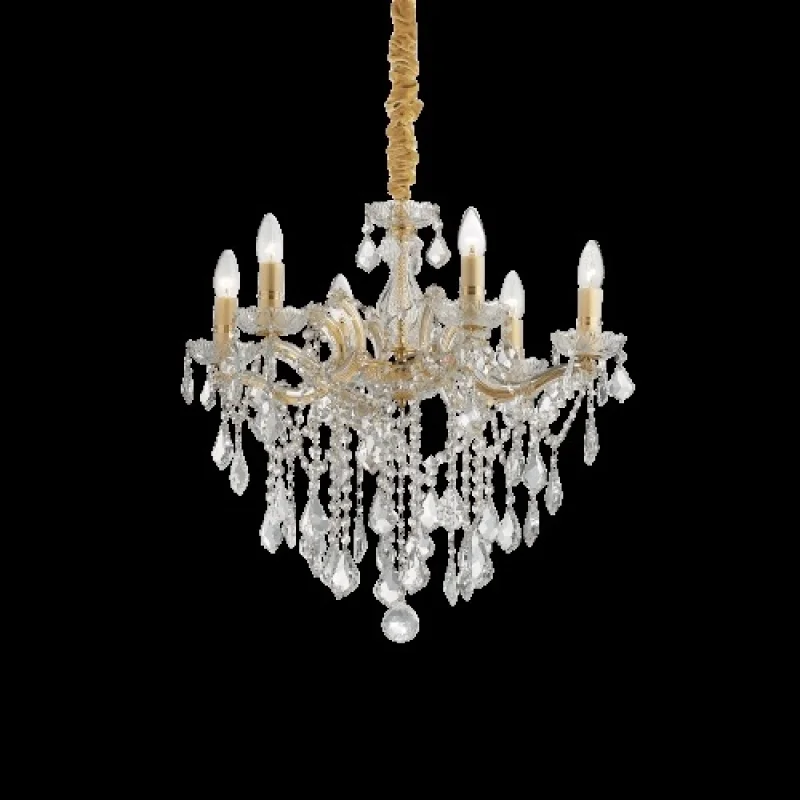 Florian SP6 Brass 035635 – Ideal Lux полилей в месинг, 6X40W, IP20