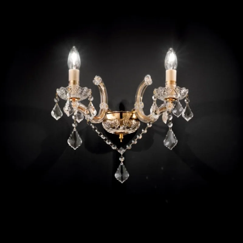 Florian AP2 Brass 035659 – Ideal Lux wall light in brass, 2X40W, IP20